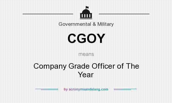 What does CGOY mean? It stands for Company Grade Officer of The Year