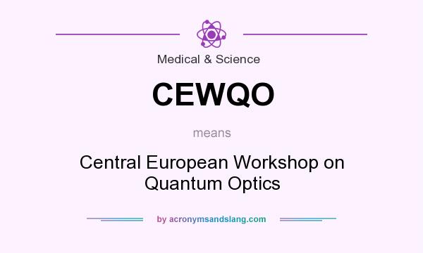 What does CEWQO mean? It stands for Central European Workshop on Quantum Optics