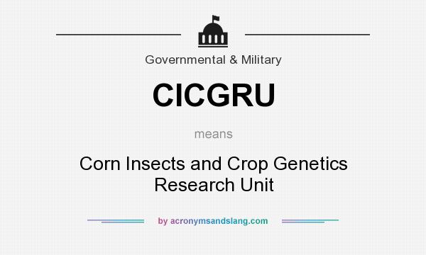 What does CICGRU mean? It stands for Corn Insects and Crop Genetics Research Unit