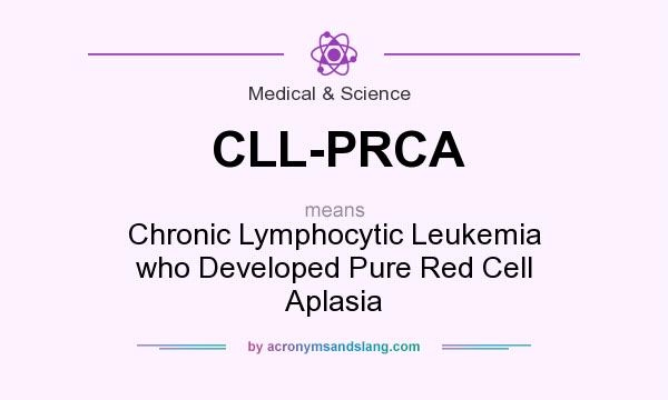 What does CLL-PRCA mean? It stands for Chronic Lymphocytic Leukemia who Developed Pure Red Cell Aplasia