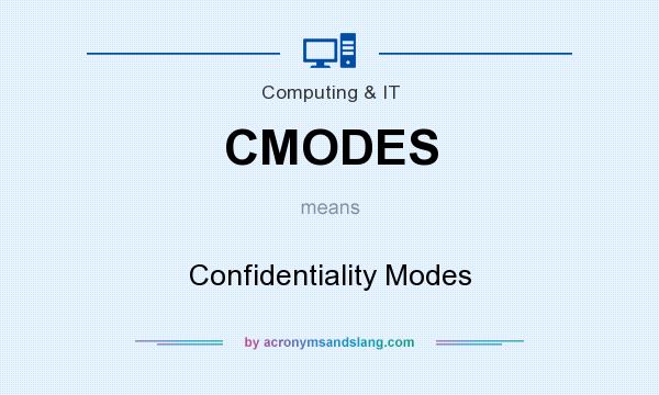 What does CMODES mean? It stands for Confidentiality Modes