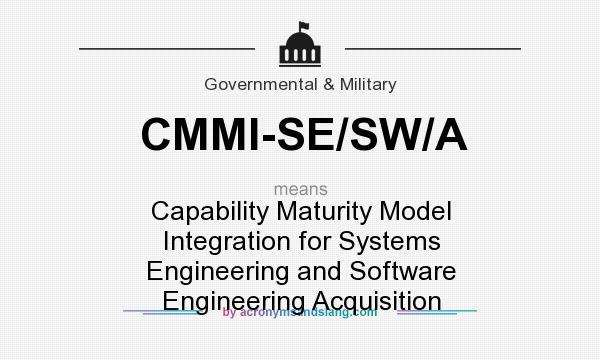 What does CMMI-SE/SW/A mean? It stands for Capability Maturity Model Integration for Systems Engineering and Software Engineering Acquisition