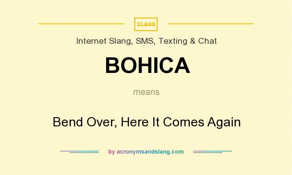 What does BOHICA mean? It stands for Bend Over, Here It Comes Again