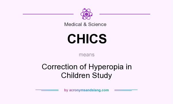 What does CHICS mean? It stands for Correction of Hyperopia in Children Study