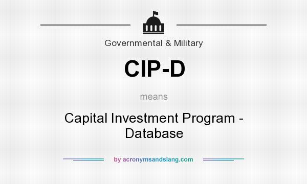 What does CIP-D mean? It stands for Capital Investment Program - Database