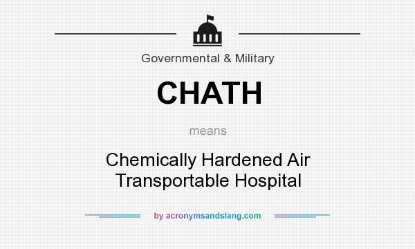 What does CHATH mean? It stands for Chemically Hardened Air Transportable Hospital