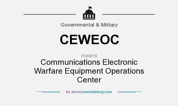 What does CEWEOC mean? It stands for Communications Electronic Warfare Equipment Operations Center