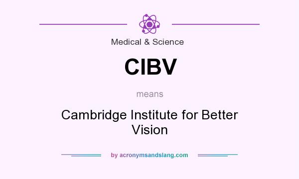 What does CIBV mean? It stands for Cambridge Institute for Better Vision