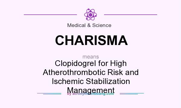 What does CHARISMA mean? It stands for Clopidogrel for High Atherothrombotic Risk and Ischemic Stabilization Management