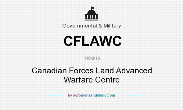 What does CFLAWC mean? It stands for Canadian Forces Land Advanced Warfare Centre