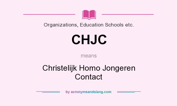What does CHJC mean? It stands for Christelijk Homo Jongeren Contact