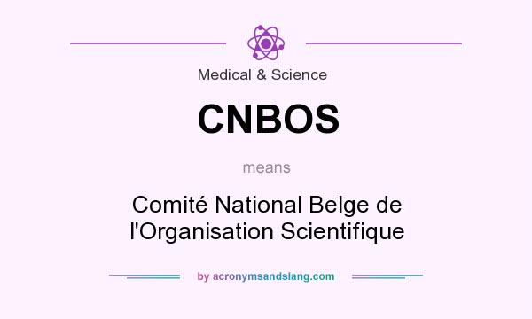 What does CNBOS mean? It stands for Comité National Belge de l`Organisation Scientifique