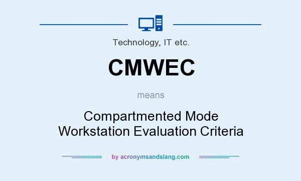 What does CMWEC mean? It stands for Compartmented Mode Workstation Evaluation Criteria