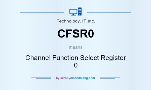 What does CFSR0 mean? It stands for Channel Function Select Register 0