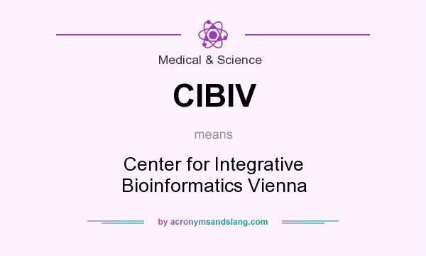 What does CIBIV mean? It stands for Center for Integrative Bioinformatics Vienna