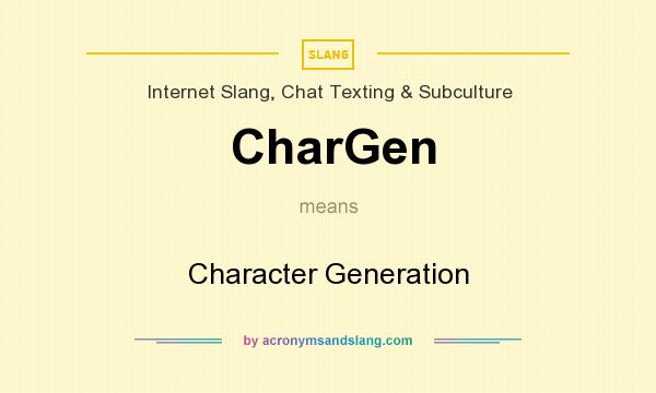 What does CharGen mean? It stands for Character Generation