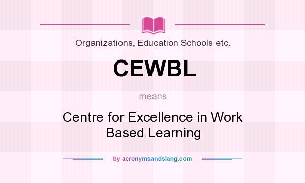 What does CEWBL mean? It stands for Centre for Excellence in Work Based Learning