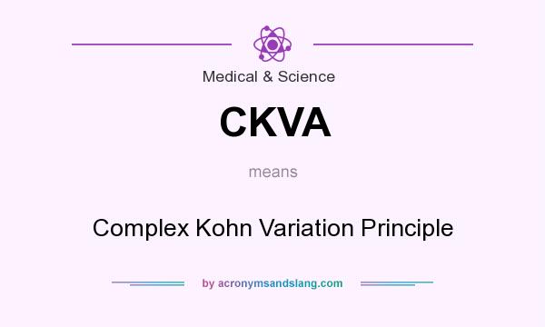 What does CKVA mean? It stands for Complex Kohn Variation Principle