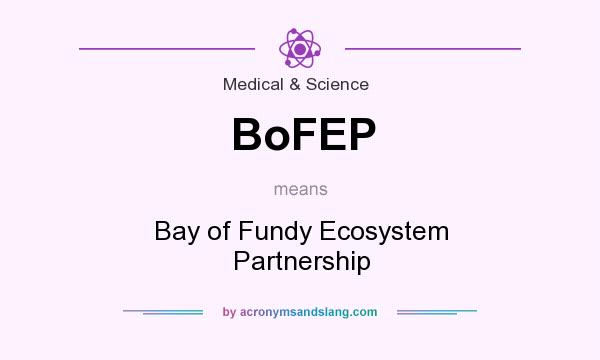 What does BoFEP mean? It stands for Bay of Fundy Ecosystem Partnership