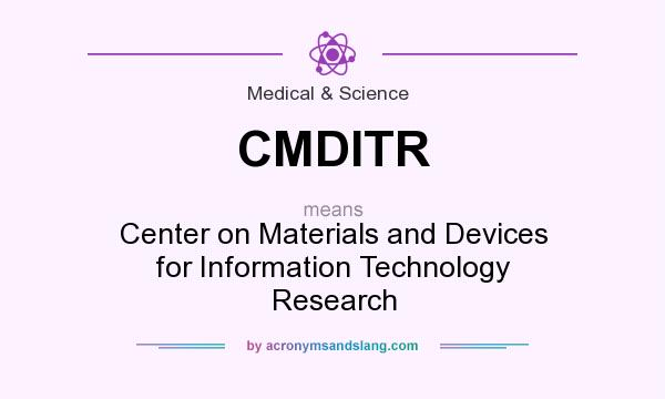 What does CMDITR mean? It stands for Center on Materials and Devices for Information Technology Research