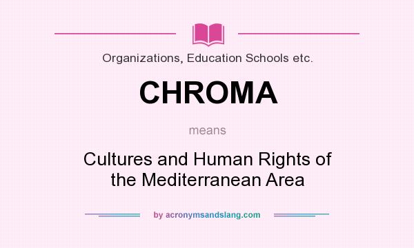 What does CHROMA mean? It stands for Cultures and Human Rights of the Mediterranean Area