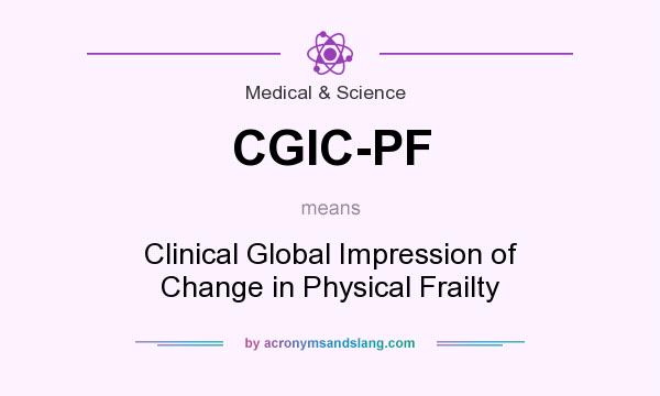What does CGIC-PF mean? It stands for Clinical Global Impression of Change in Physical Frailty
