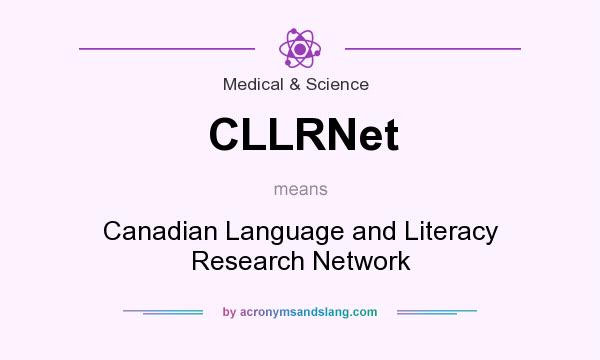What does CLLRNet mean? It stands for Canadian Language and Literacy Research Network