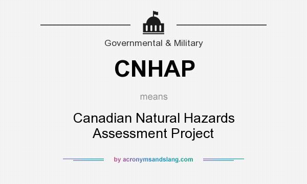 What does CNHAP mean? It stands for Canadian Natural Hazards Assessment Project