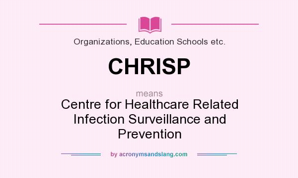 What does CHRISP mean? It stands for Centre for Healthcare Related Infection Surveillance and Prevention
