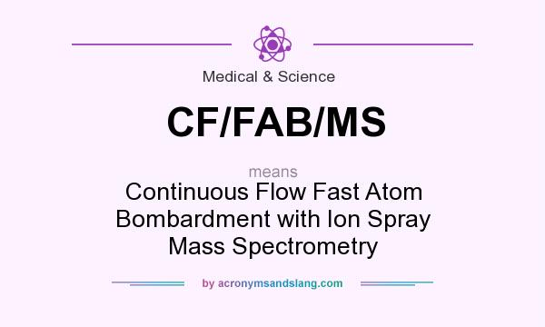 What does CF/FAB/MS mean? It stands for Continuous Flow Fast Atom Bombardment with Ion Spray Mass Spectrometry