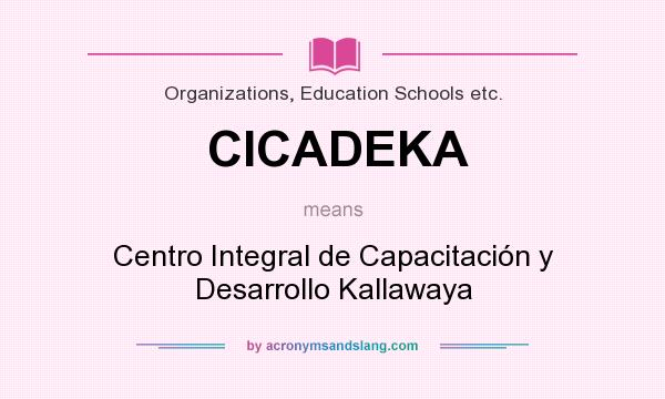 What does CICADEKA mean? It stands for Centro Integral de Capacitación y Desarrollo Kallawaya