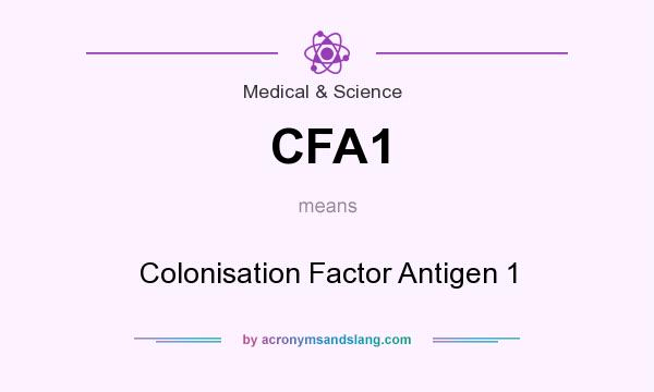 What does CFA1 mean? It stands for Colonisation Factor Antigen 1