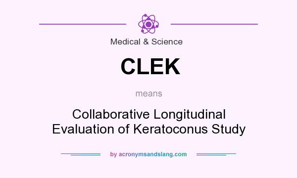 What does CLEK mean? It stands for Collaborative Longitudinal Evaluation of Keratoconus Study