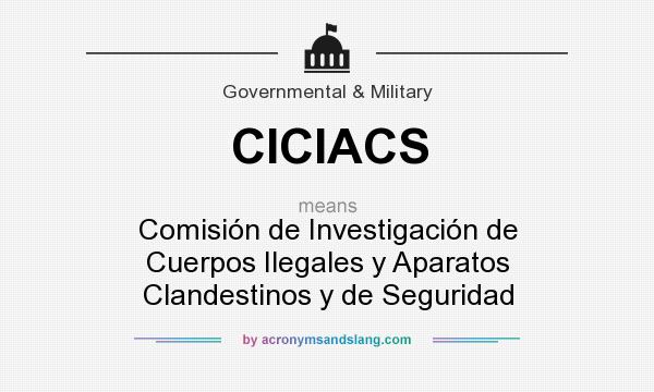 What does CICIACS mean? It stands for Comisión de Investigación de Cuerpos Ilegales y Aparatos Clandestinos y de Seguridad