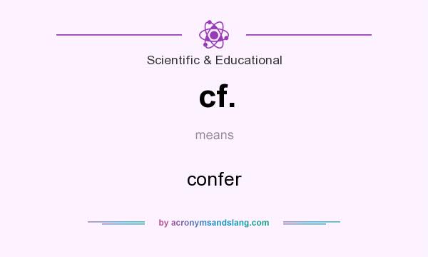 What does cf. mean? It stands for confer