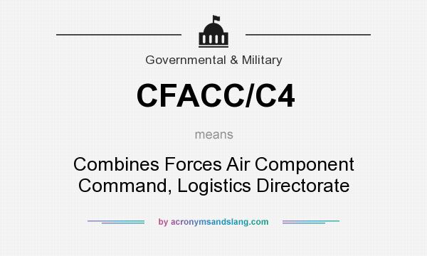 What does CFACC/C4 mean? It stands for Combines Forces Air Component Command, Logistics Directorate