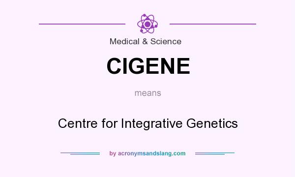 What does CIGENE mean? It stands for Centre for Integrative Genetics