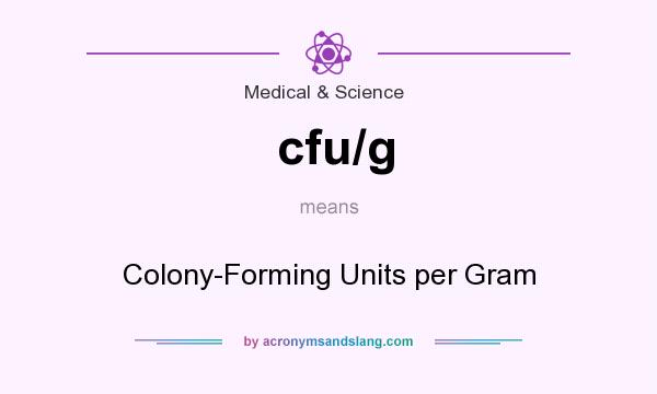 What does cfu/g mean? It stands for Colony-Forming Units per Gram
