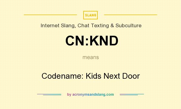 What does CN:KND mean? It stands for Codename: Kids Next Door