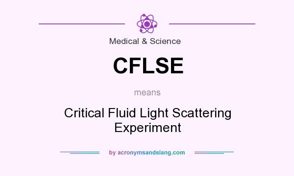 What does CFLSE mean? It stands for Critical Fluid Light Scattering Experiment