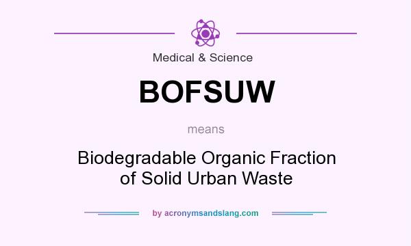 What does BOFSUW mean? It stands for Biodegradable Organic Fraction of Solid Urban Waste