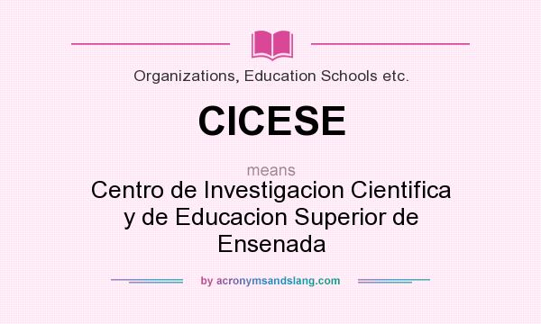What does CICESE mean? It stands for Centro de Investigacion Cientifica y de Educacion Superior de Ensenada