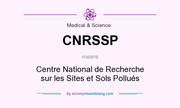 What does CNRSSP mean? It stands for Centre National de Recherche sur les Sites et Sols Pollués