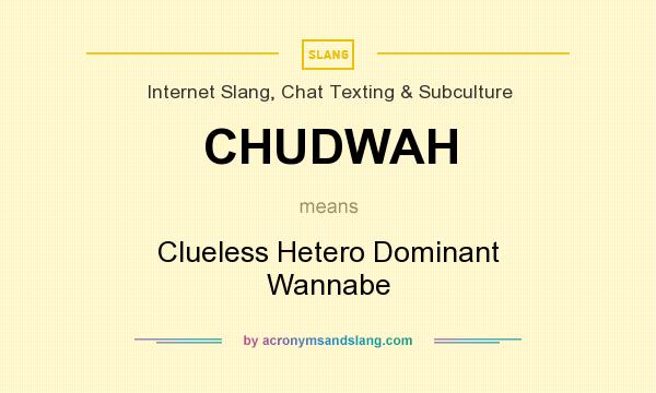 What does CHUDWAH mean? It stands for Clueless Hetero Dominant Wannabe
