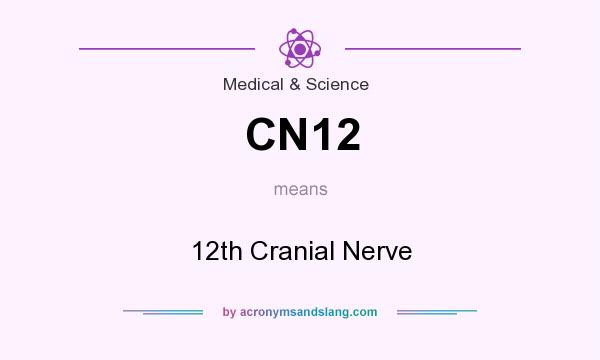 What does CN12 mean? It stands for 12th Cranial Nerve