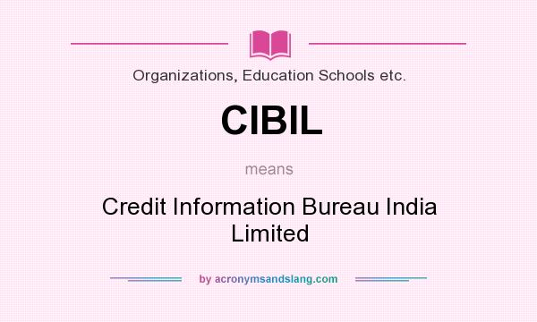 What does CIBIL mean? It stands for Credit Information Bureau India Limited