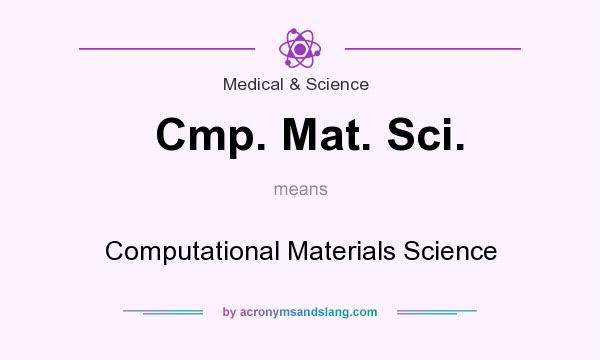 What does Cmp. Mat. Sci. mean? It stands for Computational Materials Science