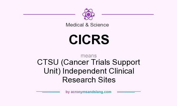 What does CICRS mean? It stands for CTSU (Cancer Trials Support Unit) Independent Clinical Research Sites