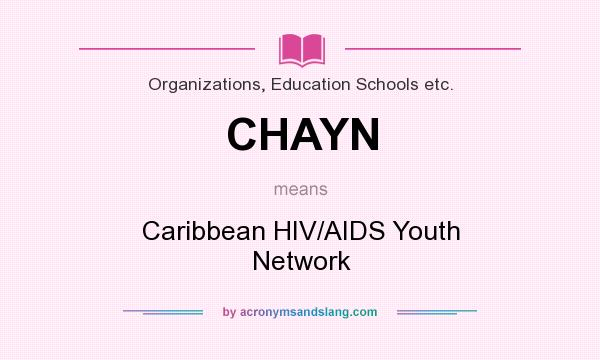 What does CHAYN mean? It stands for Caribbean HIV/AIDS Youth Network