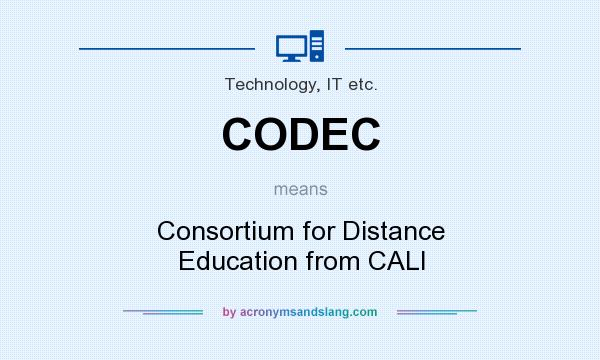 What does CODEC mean? It stands for Consortium for Distance Education from CALI